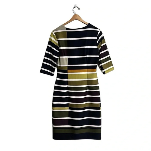 EnFocus Studio Women’s Multi Stripe Stretch Dress Size 8 Business Office Wear - Picture 3 of 7